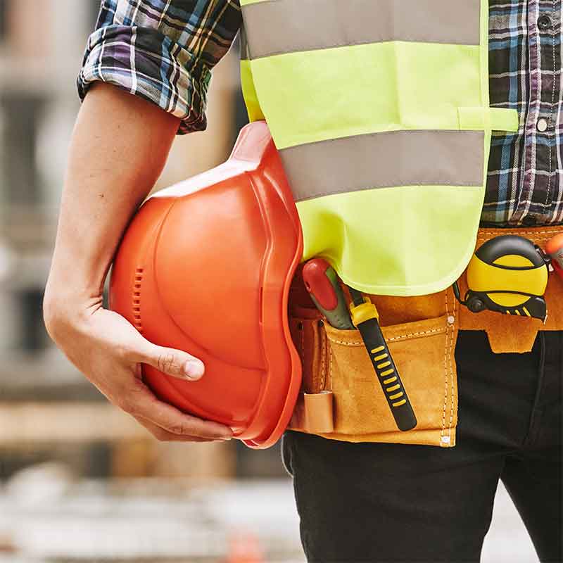 Construction worker who needs hearing protection.
